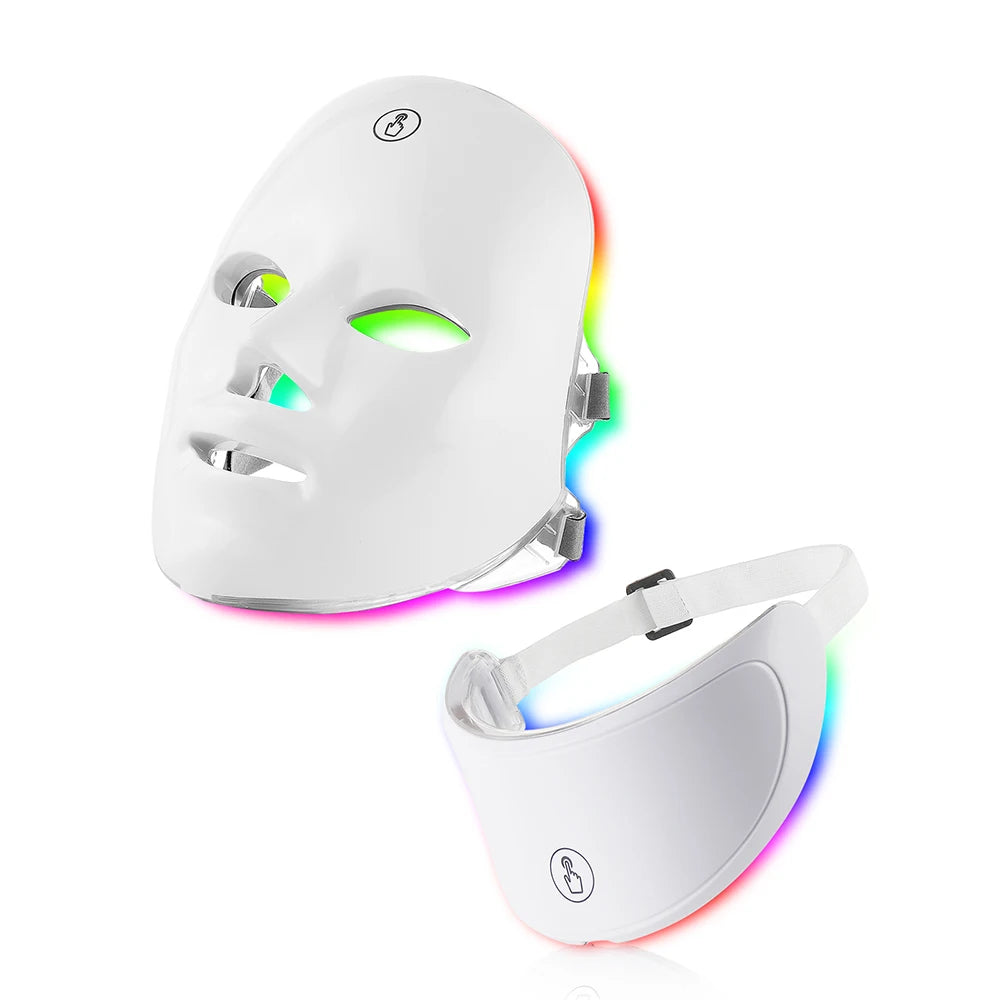 Led Facial Mask With Neck Red Light Therapy